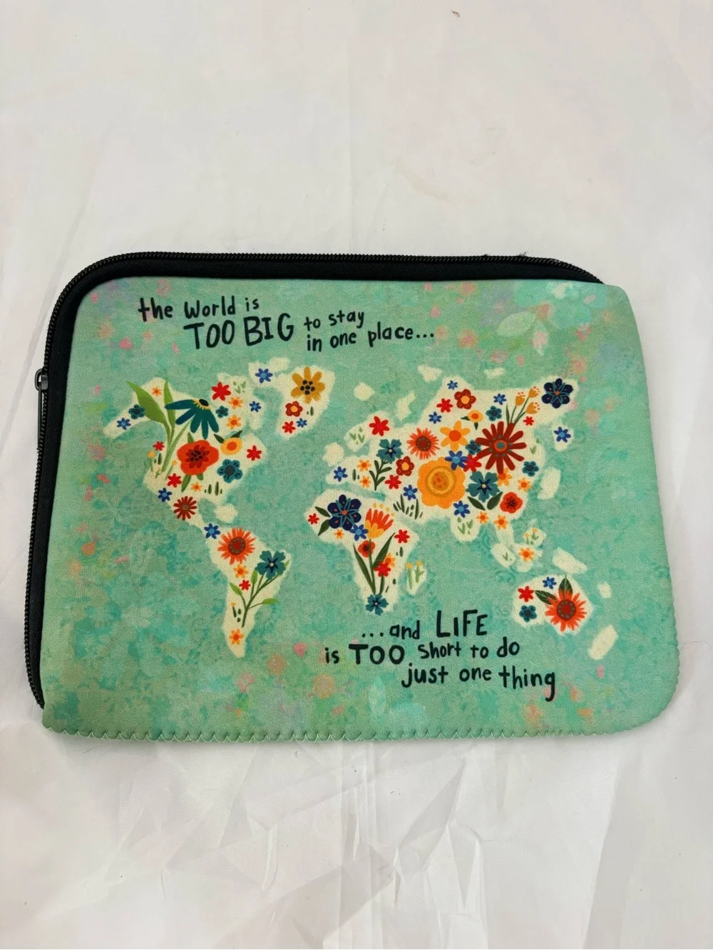NATURAL LIFE Green and White 7 by 9 inch Travel Document Pouch